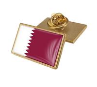 Qatar Flag Brooch - Personalized Crystal Flag Shape Print Pin Flag Badge,Lapel Pins Patriotic Clothes Scarf Bag Hat Accessories For Women Men Rectangle
