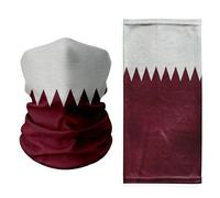 Qatar Flag Neck Gaiter - Maroon & White Patriotic Face Cover - Lightweight Multipurpose Scarf for National Events, Travel, and Outdoor Use