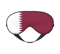 Qatar Flag Print Eye Mask for Comfortable Sleep – Elastic Nighttime Shade, Perfect for Plane, Travel, and Meditation