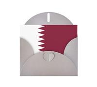Qatar flag Print Shimmer Blank Greeting Cards with Envelopes, Elegant DIY Invitations,Thank You Notes