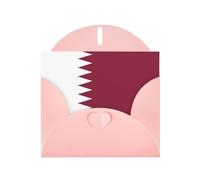 Qatar flag Print Shimmer Blank Greeting Cards with Envelopes, Elegant DIY Invitations,Thank You Notes