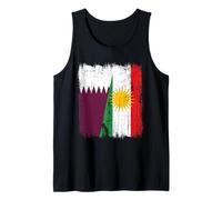 Qatar Kurdistan Half Flag Qatari Kurdish Heritage Jersey Tank Top