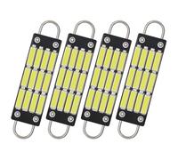 QAUBEN 1.73" Rigid Loop Festoon 44mm 561 LED Bulb White 7020 Chips 12SMD Car Interior Map Dome Side Door Courtesy Lights 211-2 212-2 214-2 562 567 564, DC 12V 1W 6000-6500K (Pack of 4)