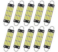 QAUBEN 1.73" Rigid Loop Festoon 44mm 561 LED Bulb White 7020 Chips 12SMD Car Interior Map Dome Side Door Courtesy Lights 211-2 212-2 214-2 562 567 564, DC 12V 1W 6000-6500K (Pack of 10)