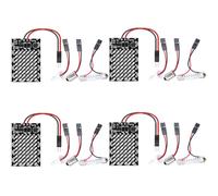 QAUBEN 4-Pack LED Dome Light 3014 48-SMD Auto Car Interior LED Panel Light, Reading Plate Light, Roof Ceiling, Map Lamp with BA9S T10 Festoon Adapters Red (DC 12-24V)