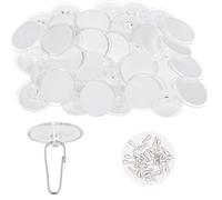 Qaum 100 PCS Adhesive Ceiling Hook, 2cm Small Clear Sticky Hooks Hanger No Drilling Removable Hanging Buckle Punch-Free for Bird Feeders, Lanterns, Wind Chimes, Festival Party Decoration