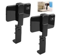 Qaum 2PCS Airplane Phone Holder, 360° Rotatable Adjustable Plane Phone Holder Mount, Portable Hands Free Foldable Mobile Phone Stand in Flight Travel Essential for iPhone Android, Black