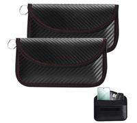 Qaum Faraday Pouches for Auto Keys, 2 Pack RFID Blocker Key Pouch for Key Fob Waterproof Keyless Entry Car Case Pouch Anti-Theft Signal Blocking Bag for Cars Keys Mobile Phone Credit Cards