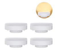 Qaum GX53 LED Bulb Warm White, 7W Replace 45W Halogen or CFL Bulbs with 14 Lamp Beads, 120° Beam Angle, 3000K 600 Lumens, Not Dimmable, Under Cabinet Lighting for Kitchen, Room, 4 Pack