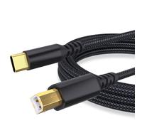 Qaum USB C to USB B Printer Cable 2M, Scanner Cable, Nylon Braided, 2.0 Data Lead Type C to USB-B Cord for MacBook Pro for Hp Canon Dell, Epson/Canon Printer, Scanner Yamaha Casio Digital Piano