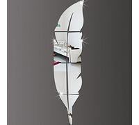 Qaurora Modern DIY Feather Mirror Wall Stickers Acrylic Fashion 3D Home Decal Living Room Murals 48 x 12 inches (120 x 30cm)(Right)