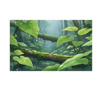 QAUUCP 3D Effect Aquarium Background Sticker | Natural Bamboo Forest Cherry Blossom, PVC Double-sided Adhesive Fish Tank Decoration(Green,30x40cm)
