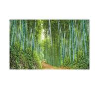QAUUCP 3D Effect Aquarium Background Sticker | Natural Bamboo Forest Cherry Blossom, PVC Double-sided Adhesive Fish Tank Decoration(Black,54x122cm)