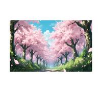 QAUUCP 3D Effect Aquarium Background Sticker | Natural Bamboo Forest Cherry Blossom, PVC Double-sided Adhesive Fish Tank Decoration(WHITE,50x80cm)