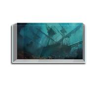 QAUUCP 3D Effect Fish Tank Background Sticker | Sunken Ship Undersea Landscape HD Printing Wallpaper Aquarium Backdrop Decorations PVC(30x40cm 12x16in)