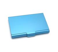 QAUUCP Business Card Holder Creative Thickness Stainless Steel Business Card Case Aluminum Alloy Holder Metal Box Cover Credit Men Business Metal Wallet for Men or Women(Blue)