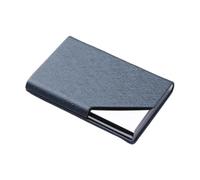 QAUUCP Business Card Holder Laser Engraved Logo Luxury Wallet PU Leather Business ID Credit Card Holder for Women Men Fashion Brand Metal Aluminum Card Case for Men or Women(Grey)