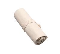 QAUUCP Colored Pen Organizer Bag Canvas Pencil Case Roll Up Pen Holder for Colored Pencils Multi-Purpose Pouch Art Organizer for Artist Wrap(Beige 48 Holes)