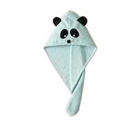 QAUUCP Hair Towel Cute Cartoon Animal Panda Fox Hair Towel for Chidren Polyester Absorb Water Bath Hair Towel for Kid Hair Drying Cap(Blue Panda)