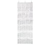 QAUUCP Hanging Shoe Rack 24 Grids Sundries Shoe Organiser Clear Wall-mounted Fabric Closet Bag Hanging Over Door Cloth Box(White)