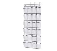 QAUUCP Hanging Shoe Rack Over The Door Shoe Organizer, 35 Large Pockets Hanging Shoe Organizer, White(White-24pockets)
