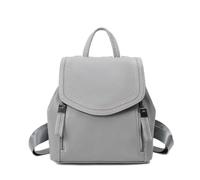 QAUUCP Leather Rucksack Bag for Women Genuine Leather Women's Designer Small Backpack Satchel Female Shopper Shoulder Bag(Grey)