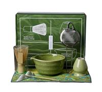 QAUUCP Matcha Tea Set 4/7pcs Matcha Making Set Matcha Brush Exquisite Matcha Bowl Box with Whisk(7pcs Dark Green)