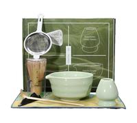 QAUUCP Matcha Tea Set 4/7pcs Matcha Making Set Matcha Brush Exquisite Matcha Bowl Box with Whisk(7pcs Green)