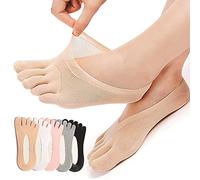 Qauxbul 5 Pairs Sock Align Toe Socks for Bunion, Orthopedic Compression Toe Sock Women, No Show Low Cut Five Finger Socks (Toe Socks-B)