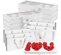 QAUYETM 6 Set I Love You Empty Box, Valentines Fillable I Heart U Letter-Shaped Thicker Flowers Gift Boxes for Valentine's Mothers Day Anniversary Birthday (White)