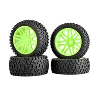 QAWRYV RC Car Tires Wheels Compatible With HSP For HPI 1/10 Remote Control Accessory Upgrade Parts 4 Pcs/Lot RC Car Rubber Tires 12mm Hex(Green)