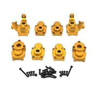 QAWRYV RC Car Toys For Absima CR1.8 For Yucatan CR3.4 For Sherpa YK4082 YK4102 1/8 1/10 Metal Front And Rear Portal Axle Gear Housing RC Car Upgrade Parts(Yellow)