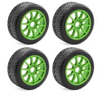QAWRYV RC Models Components For Arrma For Infraction For Limitless F1 For Outcast 6S For Blx 1/7 103mm RC Wheel Hub Tire Set 17mm Hex Adapter Car Parts(Green)