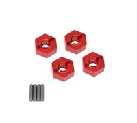 QAWRYV RC Modifications Spare For Arrma 3S For Senton For Vorteks For Typhon Big For Rock For Granite 1/10 RC Car Upgrade Parts 4pcs Metal 14mm Wheel Hex Hub Adapter(Red)