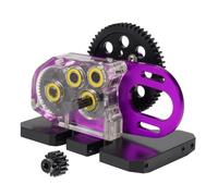 QAWRYV RC Modifications Spare For SCX10 For Element Gspeed For LCG For Chassis 2Low 1/10 Comp Builds PRO Aluminum Acrylic Transmission Overdrive Gearbox Set RC Crawler(Purple,Tray)
