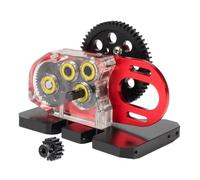QAWRYV RC Modifications Spare For SCX10 For Element Gspeed For LCG For Chassis 2Low 1/10 Comp Builds PRO Aluminum Acrylic Transmission Overdrive Gearbox Set RC Crawler(Red,Tray)