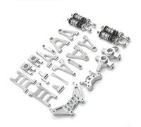 QAWRYV RC Steering Cup For MJX 14301 02 14303 1/14 Metal Suspension Arm Steering Cup Shock Absorber Steering Assembly Shock Tower Set RC Car Parts Replacement(Silver)