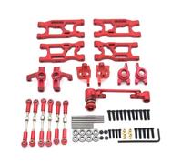 QAWRYV RC Steering Cup For WLtoys 14400001-02 144010 124016 124017 124018 124019 For Rlaarlo AMX-12 For LC 1/14 1/12 Metal Steering Cups Set Rc Car Parts Replacement(Red)