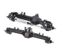QAWSED Compatible With Vanquish For VS4-10 For Phoenix F10 For LCG 1/10 RC Crawler Car Upgrade Parts Aluminum Front Rear Portal Axle Complete Set RC Car Accessories(Black,1 set)