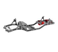 QAWSED RC Car Accessories Compatible With Axial For SCX10 II For Rock 1/10 Off Road Truck RC Crawler Carbon Fiber Girder 4MM Metal Car For Chassis Frame Body Kit Parts(Grey)