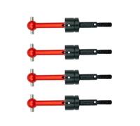QAWSED RC Car Accessories Compatible With Tamiya For TT01 For TT02 TA04 1/10 RC Car Upgrade Parts 4 Pcs Metal For Universal Drive Shaft CVD 53792(Red)