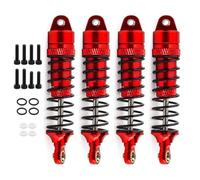 QAWSED RC Car Accessories Compatible With Traxxas For LaTrax For Teton For Desert 1/18 RC Car Upgrade Parts 4Pcs Metal Front And Rear Shock Absorber Damper(Red)