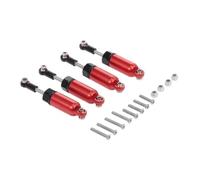 QAWSED RC Car Accessories Compatible With WPL For Henglong C-14 C-24 1/16 Rc Crawler Car Half Truck Upgrade Modified Parts Accessories 4Pcs Metal Shock Absorber(Red)