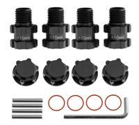 QAWSED RC car Components Compatible With Arrma 1/10 3S For Granite Mega For Senton For Typhon RC Car Parts Wheel Hex Hubs Adapter 14mm To 17mm Widen 10mm(Black)