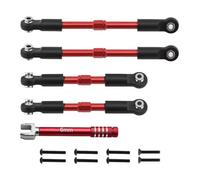 QAWSED RC car Components Compatible With ARRMA For GORGON For VORTEKS 2WD FURY MEGA 550 1/10 RC Car Parts Metal Turnbuckles Camber Links Toe Links Set(Red)