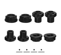 QAWSED RC car Components Compatible With Arrma For Kraton For Outcast 4S V2 For BLX For Mojave For 1/10 1/8 RC Car Parts Metal 17mm Wheel Hex Hub Adapter(Black)