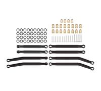 QAWSED RC car Components Compatible With AXIAL 1/30 RC Car SCX30 For Bronco For Wrangler For JLU Parts Aluminum Front Rear High Clearance Link Rods Set(Black)