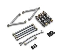 QAWSED RC car Components Compatible With FMS FCX24M For Camel Cup D110 For Range For Rover For Discovery 1/24 RC Car Parts Metal Tie Rod Shock Absorber Kit(Silver)