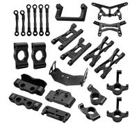 QAWSED RC car Components Compatible With Losi Micro B 1/24 RC Car Upgrade Parts Accessories Steering Knuckles C Hubs Suspension Arms Bulkhead(Black)