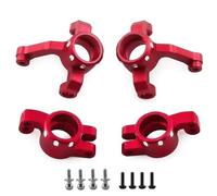 QAWSED RC car Components Compatible With LOSI Micro-B 1/24 RC Car Upgrade Parts Metal Front Steering Cup Block Rear Hub Carrier(Red)
